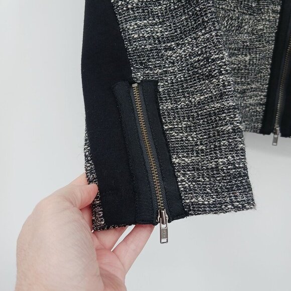 Eileen Fisher Tweed Jacket Dress Suit Set Medium Black Gray Officecore Business - Picture 11 of 16